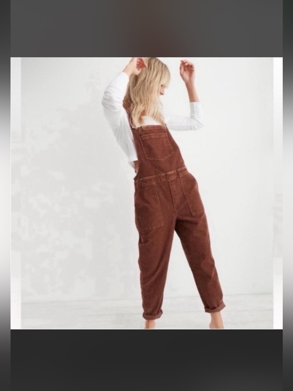 aerie Women's Brown Corduroy Overalls - Relaxed Fit